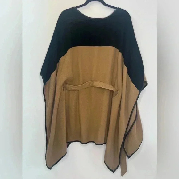 14th & union women's cape jacket, Faux Leather Trimmed One Size - Picture 4 of 11